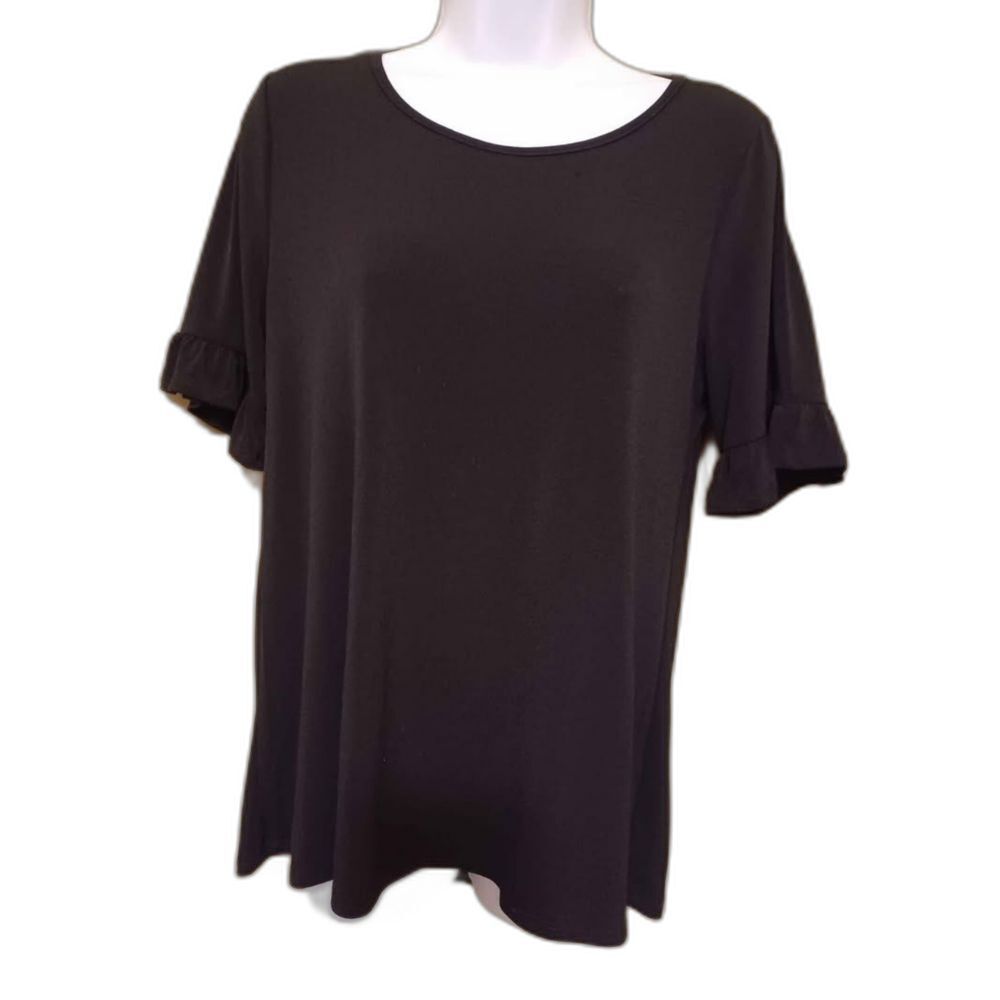 Green Envelope Los Angeles Black Womens Medium Shortsleeve Lightweight Blouse